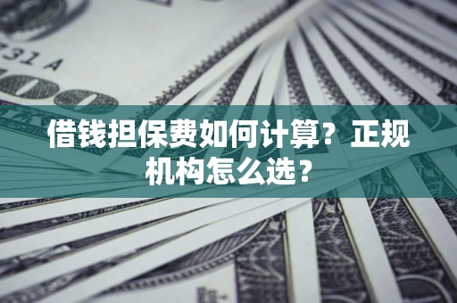 武汉借钱担保费如何计算？正规机构怎么选？